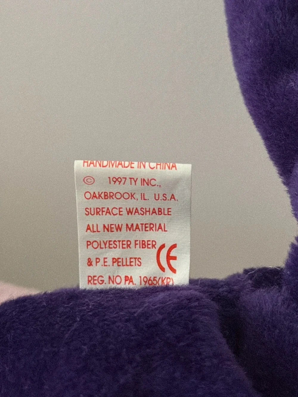 RARE Ty Beanie Babies Princess Purple Bear Plush w/ Heart Tag 1997 Vintage